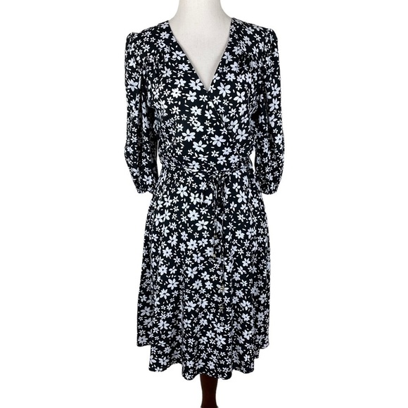 Calvin Klein Floral Faux Wrap Dress - Picture 1 of 10